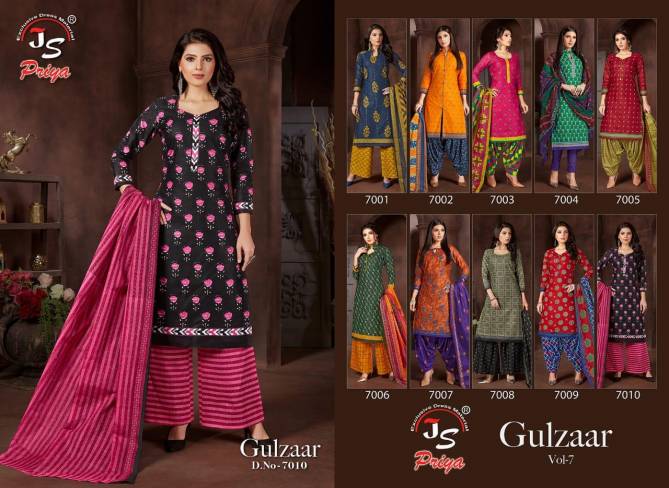 Js Priya Gulzaar 7 Regular Wear Designer Printed Cotton Dress Material Collection
